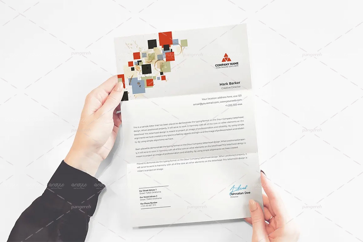 طرح وکتور سربرگ شرکتی کد pan-102