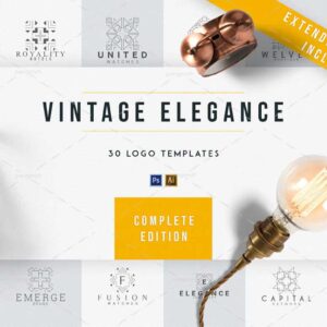 مجموعه 30 عددی لوگو های Vintage Elegance
