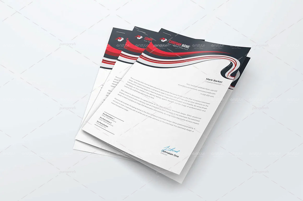 طرح وکتور سربرگ شرکتی کد pan-104