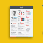 طرح لایه باز رزومه جذاب کد 113