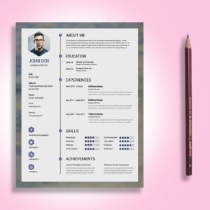 طرح لایه باز رزومه شخصی کد 110