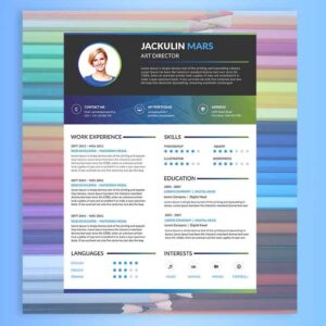 طرح لایه باز  رزومه شخصی کد 112