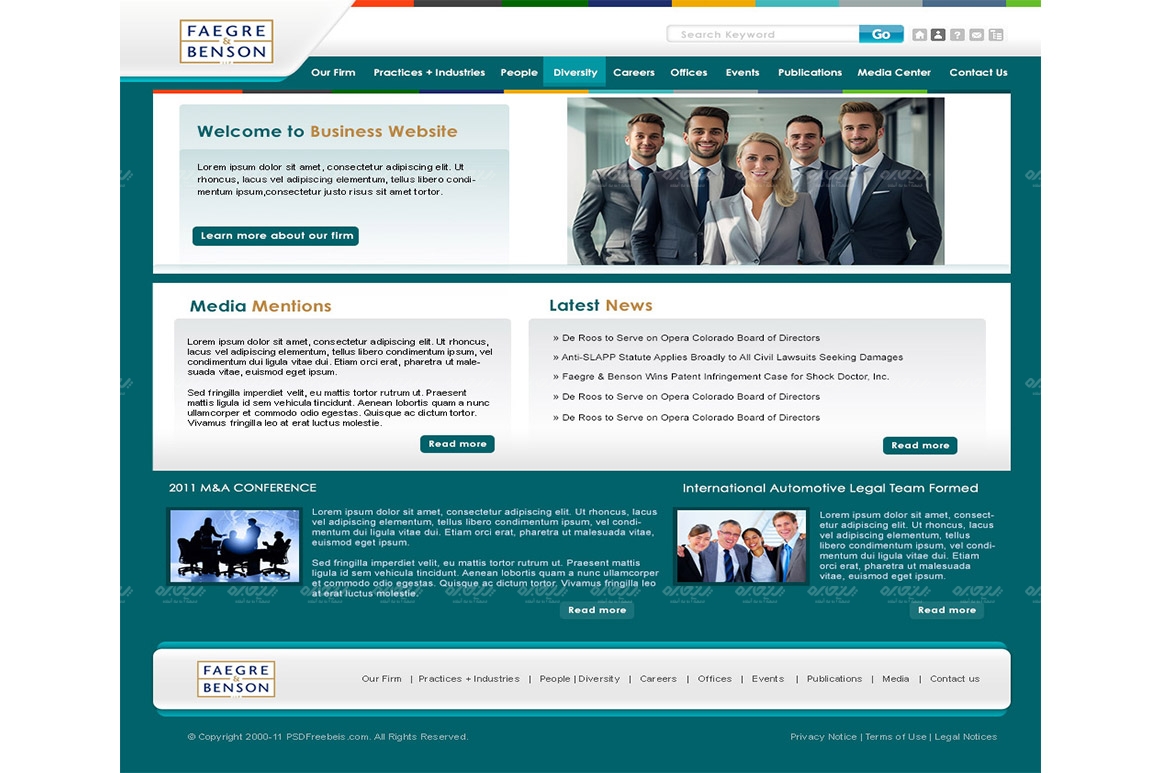 قالب لایه باز وبسایت شرکتی کد 108