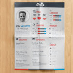 طرح لایه باز رزومه جذاب کد 113