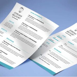 طرح لایه باز رزومه توسعه دهنده وب کد 107