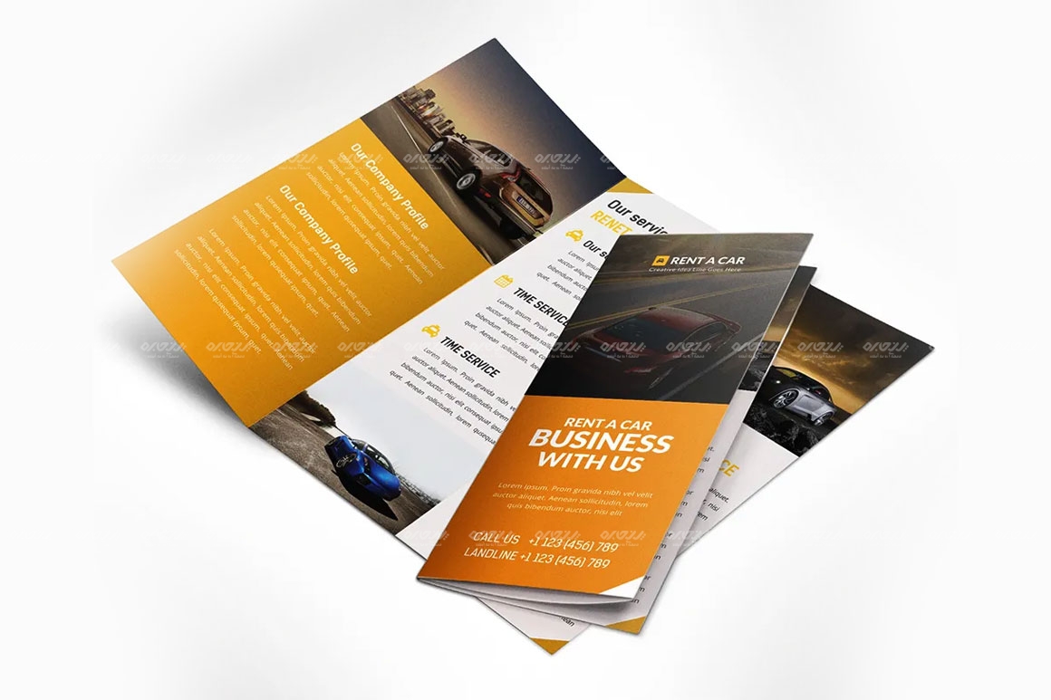 طرح لایه باز بروشور خدمات خودرو کد 127