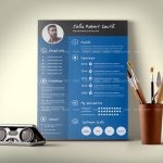 طرح لایه باز رزومه خلاقانه کد 124