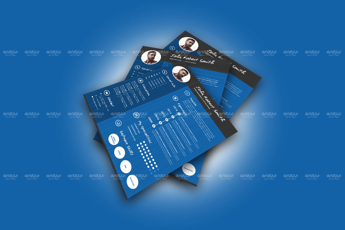 طرح لایه باز رزومه خلاقانه کد 124