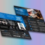 طرح لایه باز بروشور آژانس خدماتی کد 128