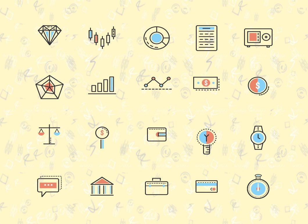 مجموعه 20 آیکون سرمایه گزاری کد 148